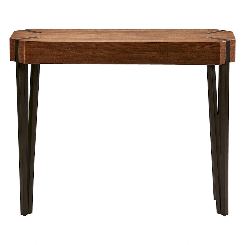 Mesa consola de chapa de roble con estructura de acero