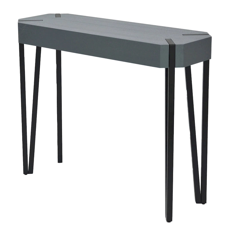 Mesa consola de chapa de roble con estructura de acero