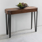 Mesa consola de chapa de roble con estructura de acero