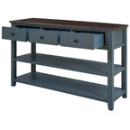 Mesa de consola con 3 cajones y 2 estantes abiertos