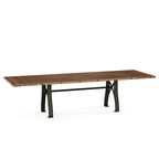 Mesa de comedor extensible de madera maciza con base de metal