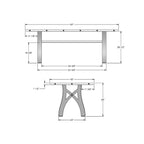 Mesa de comedor extensible de madera maciza con base de metal
