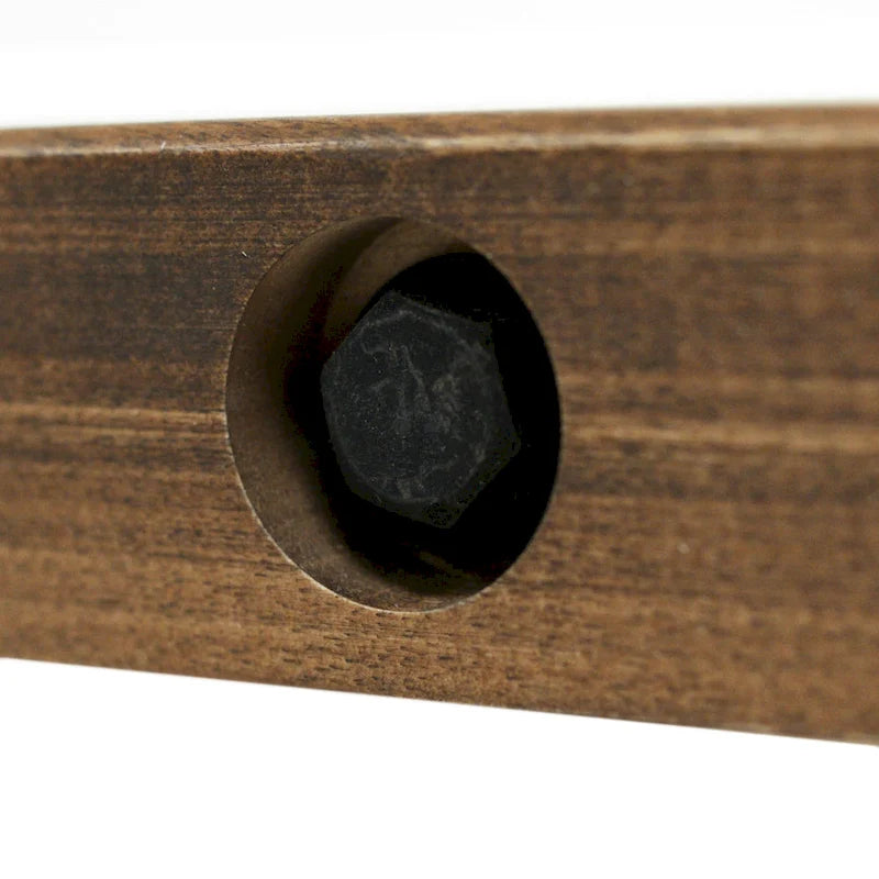 Mesa de comedor extensible de madera maciza con base de metal