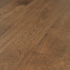 Mesa de comedor extensible de madera maciza con base de metal