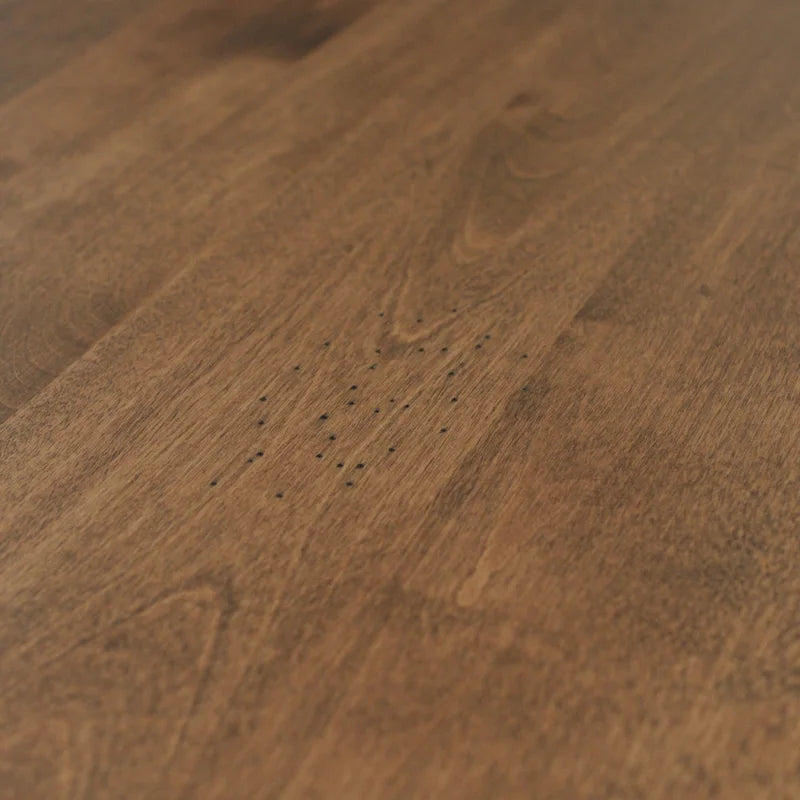 Mesa de comedor extensible de madera maciza con base de metal