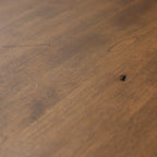 Mesa de comedor extensible de madera maciza con base de metal
