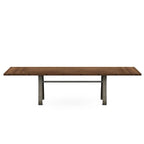 Mesa de comedor extensible de madera maciza con base de metal