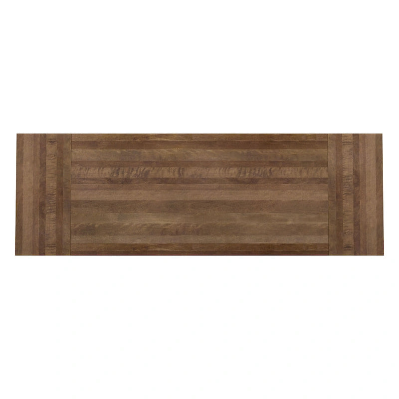Mesa de comedor extensible de madera maciza con base de metal
