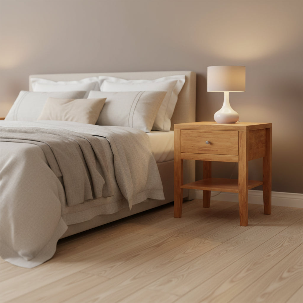 Larc Mid-Century Modern Solid Wood 1-Drawer Nightstand by Furniture of America