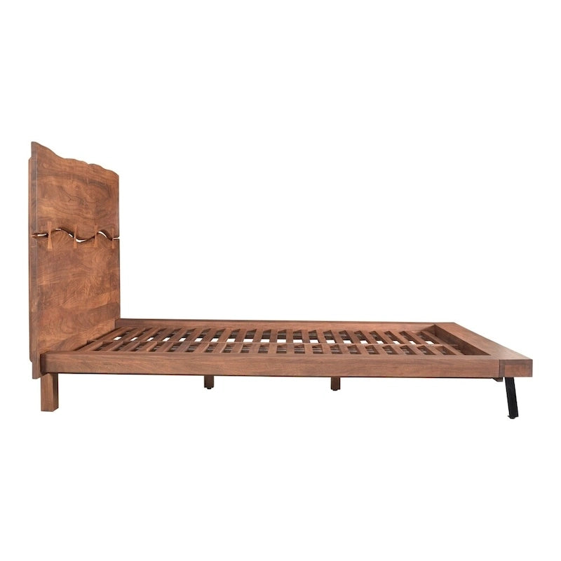 Cama de plataforma rústica de madera de acacia