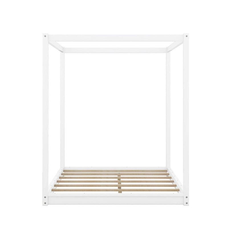 Cama con dosel y soporte de listones