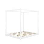 Cama con dosel y soporte de listones