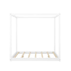 Cama con dosel y soporte de listones