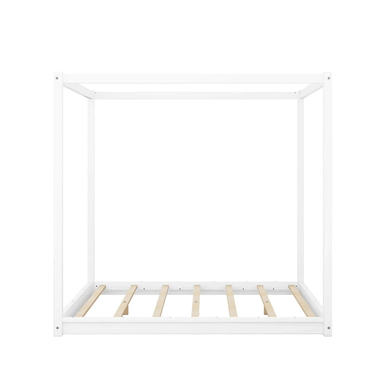 Cama con dosel y soporte de listones