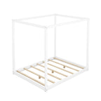 Cama con dosel y soporte de listones