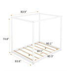 Cama con dosel y soporte de listones