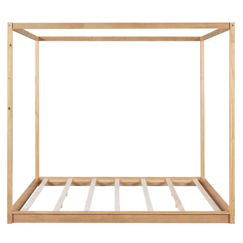 Cama con dosel y soporte de listones