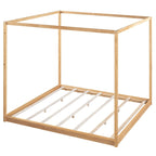 Cama con dosel y soporte de listones