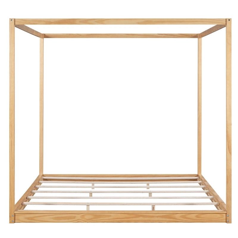 Cama con dosel y soporte de listones