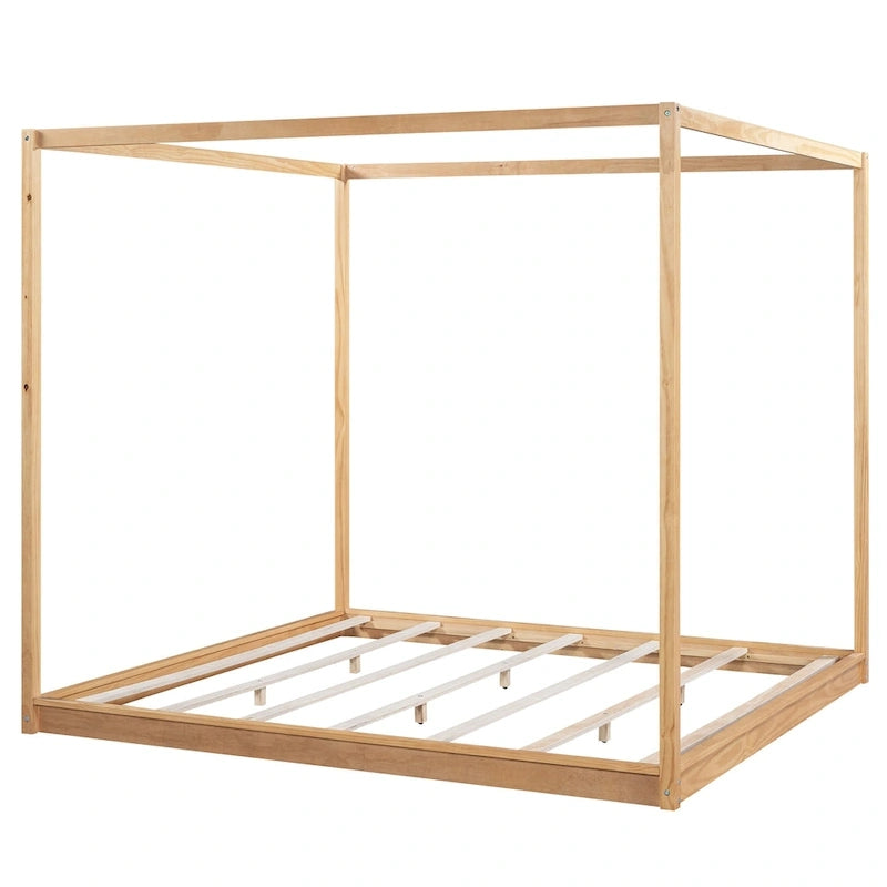 Cama con dosel y soporte de listones