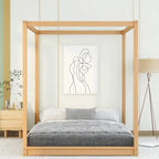 Cama con dosel y soporte de listones
