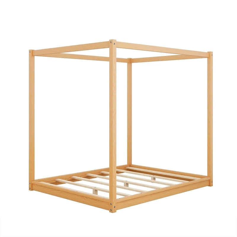 Cama con dosel y soporte de listones