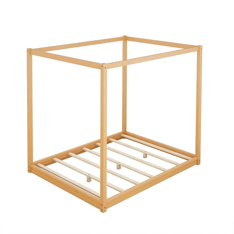 Cama con dosel y soporte de listones