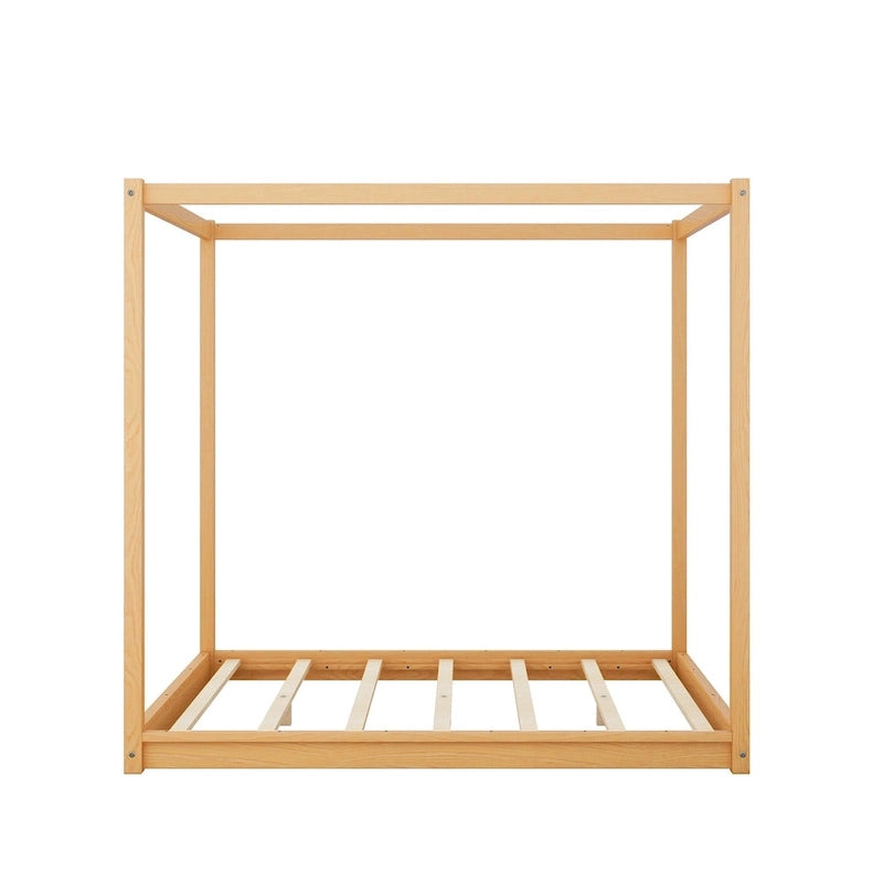 Cama con dosel y soporte de listones
