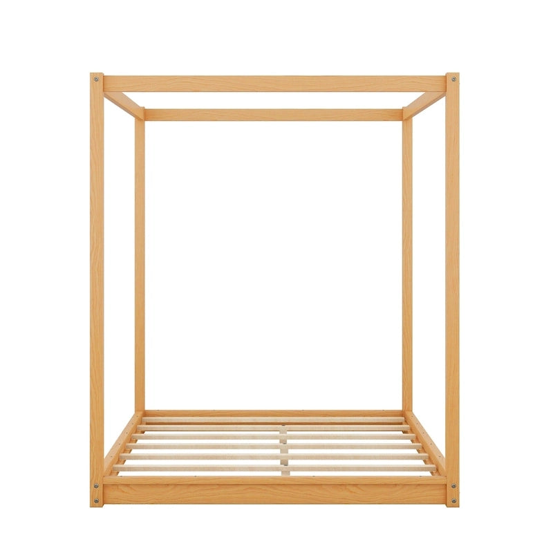 Cama con dosel y soporte de listones
