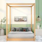 Cama con dosel y soporte de listones