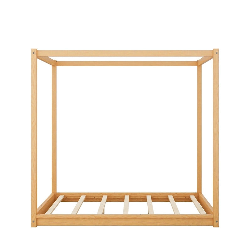 Cama con dosel y soporte de listones