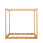 Cama con dosel y soporte de listones