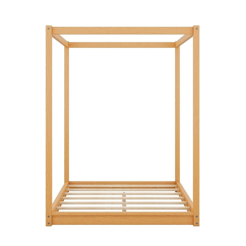 Cama con dosel y soporte de listones