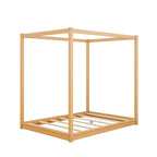 Cama con dosel y soporte de listones