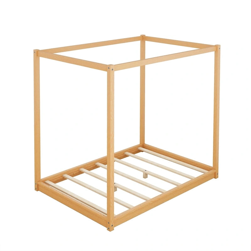 Cama con dosel y soporte de listones