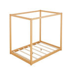 Cama con dosel y soporte de listones