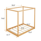 Cama con dosel y soporte de listones