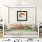 Cama con dosel y soporte de listones