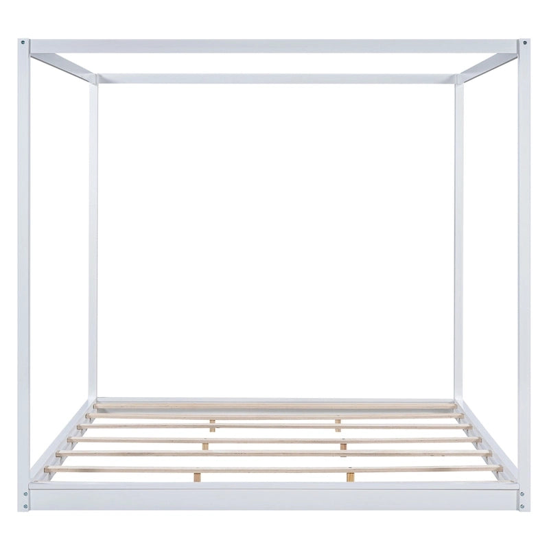 Cama con dosel y soporte de listones