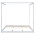 Cama con dosel y soporte de listones