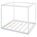 Cama con dosel y soporte de listones