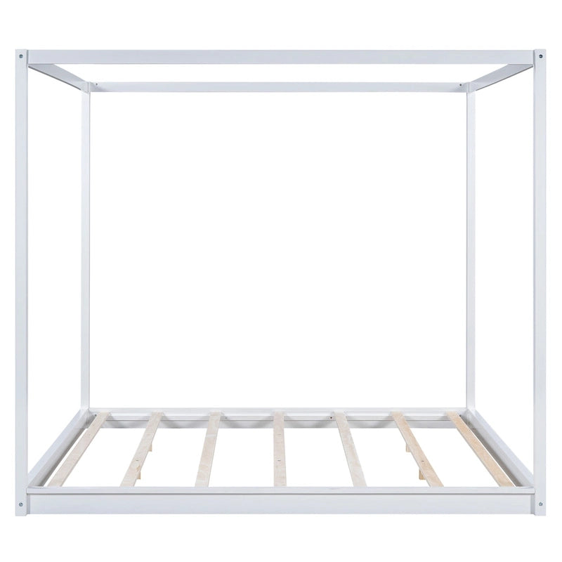Cama con dosel y soporte de listones