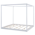 Cama con dosel y soporte de listones
