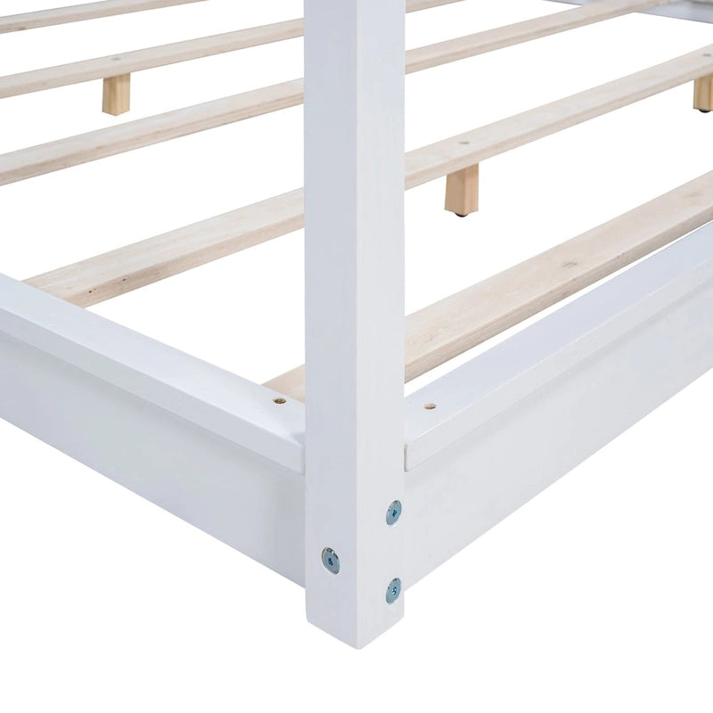 Cama con dosel y soporte de listones