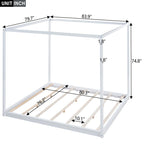 Cama con dosel y soporte de listones