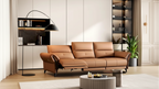 112.5 Vegan Leather Power Reclining Sofa with USB Charging Port