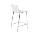 Taburete de barra moderno de acrílico transparente con patas de metal