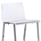 Taburete de barra moderno de acrílico transparente con patas de metal