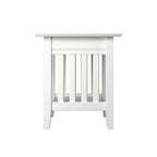 Mesa auxiliar con estación de carga en blanco