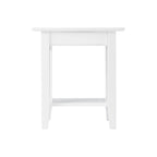 Mesa auxiliar con estación de carga en blanco